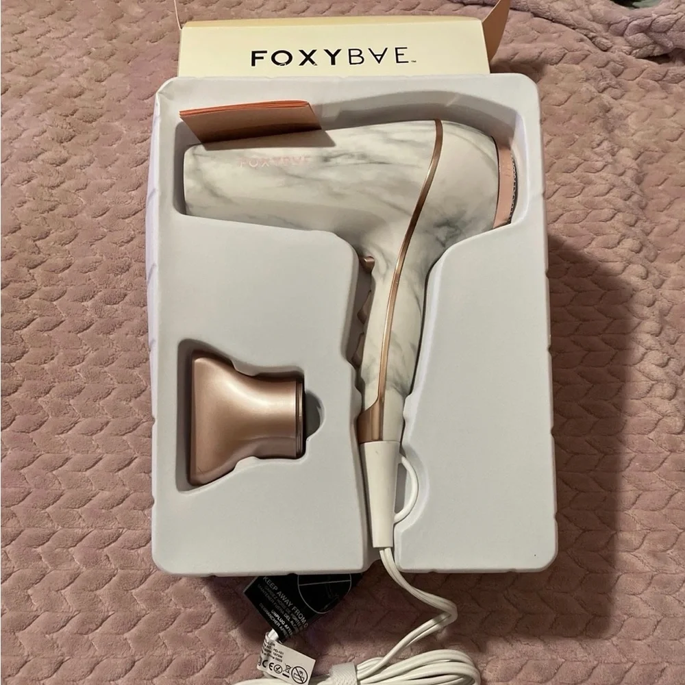 Foxybae White Marble Rose Gold Blow Dryer, Brand New - Picture 2 of 3